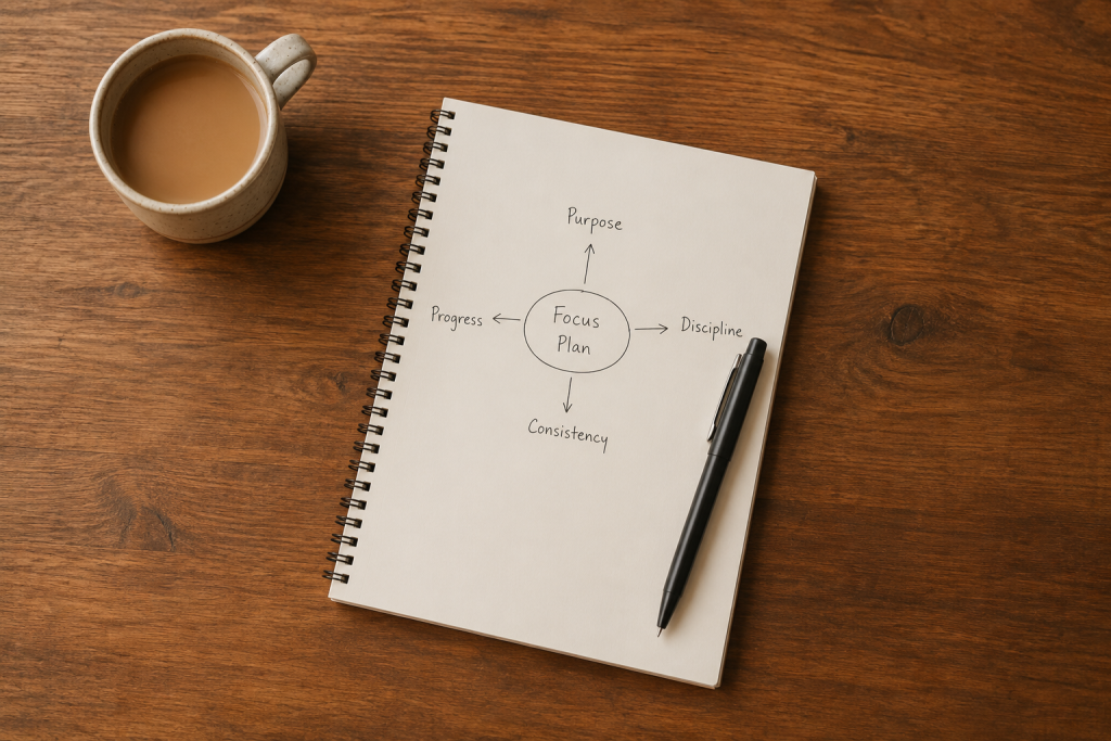 Notepad with content ideas for someone starting a blog in India from scratch