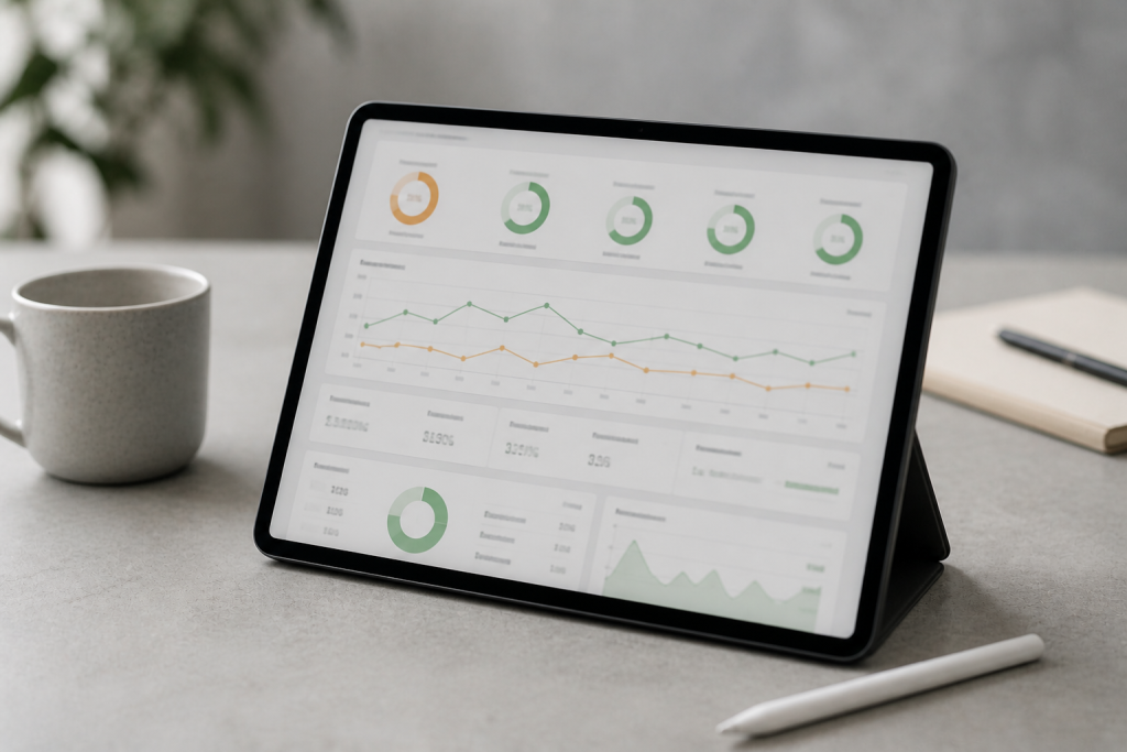A page speed optimization dashboard showing on-page SEO performance scores